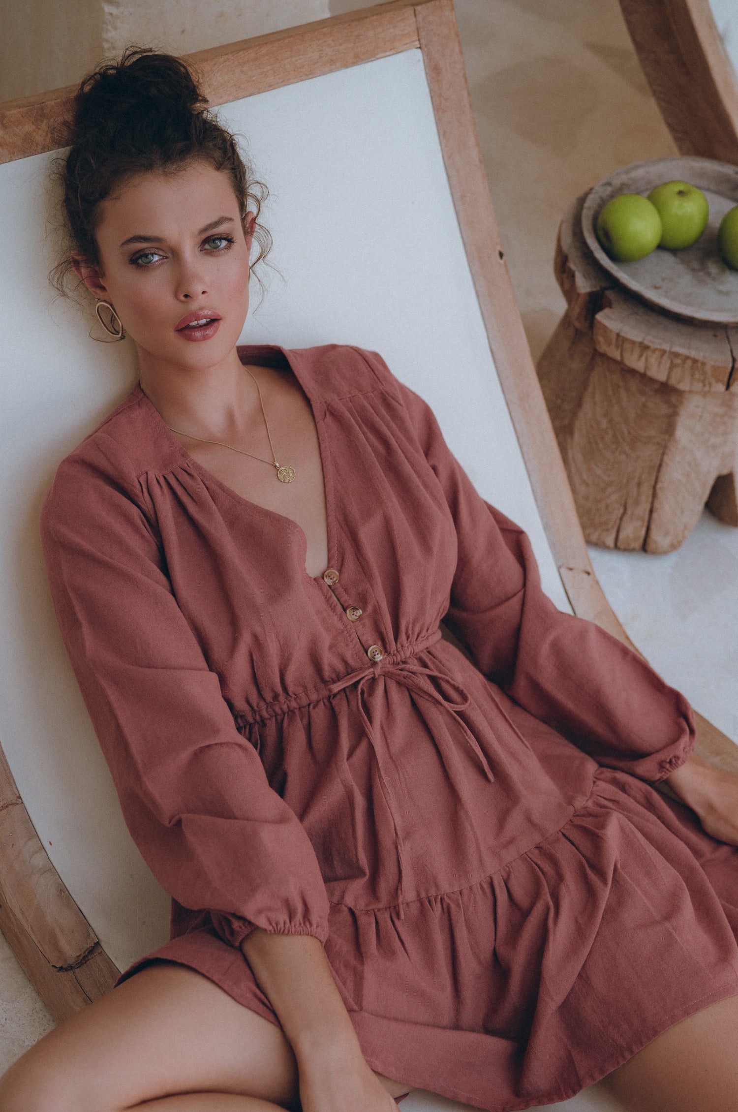 Positano Linen Mini Dress-5